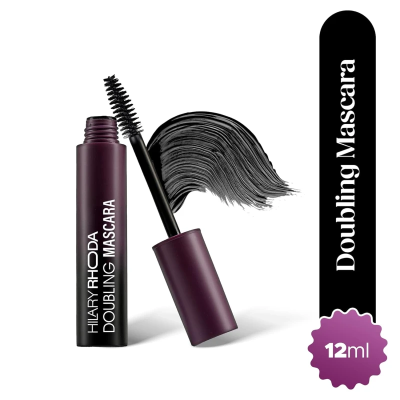 Hilary Rhoda Doubling Mascara | Bold Black Finish | Waterproof & Smudge-Proof | Volumizing & Curl Lift | Clump-Free | Quick Dry | 12ml thumbnail 2